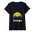 Womens Vintage Georgia Sunset Woods Outdoors Souvenir V-Neck T-Shirt