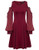 SCARLET DARKNESS Women Steampunk Dress Gothic Victorian Cold Shoulder Dress Knee Length Wine L