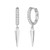 FANCIME White Gold Plated 925 Sterling Silver CZ Cubic Zirconia Small Cartilage Huggie Hinged Hoop Earrings Dangle Drop Spike Dainty Fine Jewelry Gift