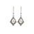Art Deco Style Cabochon Lever Back Earrings Czech Glass Faux Pearls Antiqued Silver-Plated Brass