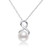 Freshwater Cultured White Pearl Pendant Necklace with Sterling Silver Chain 9-9-5mm Pearl Infinity Necklace Gift for Women Girls Valentines Day