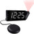 OnLyee Projection Digital Alarm Clock for Bedrooms - Dual Loud Alarm Clock with Bed Shaker - 7 Large Led Display with Dimmer - USB Charging Port and