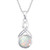 FANCIME October Birthstone Sterling Silver Created Fire Opal Necklace Infinity Round Opal CZ Cubic Zirconia Necklace Fine Jewelry for Women 16-2 inch
