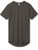 Mens Hipster Drop Cut Curved Hem Long Line T-Shirts Back Tail M Warm Grey