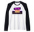 Retro 80s Digital Vaporwave - Synthwave Outrun Sunset Grid Raglan Baseball Tee