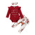 0 to 3 Months Baby Girl Clothes Newborn Baby Girls Outfits Ruffle Long Sleeve Romper Infant Girl Floral Skirts Pants Outfits Set Fall Winter Clothing