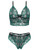 Womens Lace Lingerie 2 Piece Sexy Bra and Panty Sets Strappy Babydoll Bodysuit Black Green