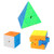 Speed Cube Set 3 Pack 2x2 Two Sides Cube Magic Speed Cube 3x3x3 Pyramid Cube 3x3 Stickerless Speed Cubes Bundle Collection Puzzles Toy for Child and A