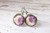 Purple Flower Glass Dome Lever-back Drop Earrings  Nature Inspired Jewellery for Women Purple Flower Glass Dome Lever-back Drop Earrings  Nature Inspired Jewellery for Women