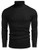 COOFANDY Mens Slim Fit Turtleneck Sweater Casual Twist Patterned Pullover Knitted Sweater Black