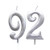 MAGJUCHE Silver 92th Birthday Numeral Candle  Number 92 Cake Topper Candles Party Decoration for Women or Men