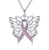 AOBOCO 925 Sterling Silver Breast Cancer Awareness Butterfly Pink Ribbon Pendant Necklace with Swarovski Crystals  Breast Cancer Survivor Gifts for Wo AOBOCO 925 Sterling Silver Breast Cancer Awareness Butterfly Pink Ribbon Pendant Necklace with Swarovski Crystals  Breast Cancer Survivor Gifts for Wo