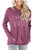 Be Kind Shirts for Women Teacher Long Sleeve Top Casual Loose Fit Pocket T Shirt Wine Red M