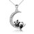 ONEFINITY Panda Necklace Sterling Silver Origami I Love You to The Moon and Back Pendant Necklace for Women Mom Jewelry