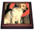 3dRose trv_741_1 Yellow Labrador Lab Trivet with Ceramic Tile, 8 by 8", Brown