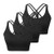Womens Crisscross Back Sport Bras Sexy Strappy Bralettes Back Removable Pads Yoga Bra Pack of 3