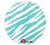 Anagram 25426 Round-Robins Egg Blue Zebra Foil Balloon, 18"
