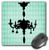 3dRose LLC 8 x 8 x 0.25 Inches Black Chandelier Against a Turquoise Diamond Background Mouse Pad (mp_60986_1)