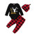 My Frist Christmas Outfits Baby Boy Letter Print Romper Bodysuit Plaid Pants Hat Xmas Clothes Set-Black 3-6 Months-