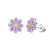 Daisy Earrings Sterling Silver Small Dainty Purple Daisy Flower Stud Earrings Jewelry Studs Gifts for women Girls -Purple-