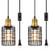 Topotdor Pendant Light with Plug in Cord 2 Pack Vintage Adjustable Industrial Hanging Cage Lighting E26 Edison Plug in Light Fixture On-Off Switch -Bl Topotdor Pendant Light with Plug in Cord 2 Pack Vintage Adjustable Industrial Hanging Cage Lighting E26 Edison Plug in Light Fixture On-Off Switch -Bl