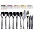 Black Serving Spoons 10 Pieces  Kyraton Serving Utensils  Serving Set Include 3 Serving Spoon  3 Slotted Spoon  1 Serving Fork  1 Cake Server  2 Butte