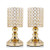 Vincidern 2 Pcs Gold Crystal Candle Holders Centerpiece  Pillar Candle Hurricane Candleholders  Table Decoration Candlestick Holder for Wedding Home P