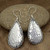 Sterling Silver Handmade Hammered Drop shape Dangle Earrings  2 long  Gift for Her