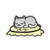 Sleepy Kitty on Embroidery Hoop Enamel Needle Minder