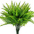 Artificial Boston Fern Plants Greenery 6Pcs UV Resistant Fake Plants Greenery for Outdoors Fern Plant for Hanging Planter Front Porch Garden Sidewalk