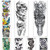 12Sheets Temporary Sleeve Tattoos-Large Full Arm Temporary Tattoos Fake Body Art Arm Tattoo Black Tattoo Body Stickers for Kids Adults QB-049~060