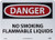NMC D588AB OSHA Sign Legend DANGER - NO SMOKING FLAMMABLE LIQUIDS 14 Length x 10 Height Aluminum BlackRed on White