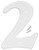 Hy-Ko Products 30302 Plastic House Number 2 Two 6 High White