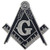 Masonic Logo Emblem Embroidered Freemason Iron On Sew On Patch - White   Black