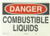 Brady 70246 14 Width x 10 Height B-120 Premium Fiberglass Black and Red on White Chemical and Hazardous Materials Sign Header Danger Legend Combustible Liquids