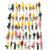 CWBPING 100pcs 175 Scale Model Trains People Passenger Street Scenery Figures Mix Train Building People Toys Kit
