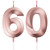 BBTO 60th Birthday Candles Cake Numeral Candles Happy Birthday Cake Topper Decoration for Birthday Party Wedding Anniversary Celebration Supplies Rose Gold
