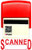 Scanned Stamp Text with Date Box on Self-Inking Rubber StampRED Ink - FUTECH