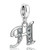 TGLS Initial H Letter Charm Alphabet Letter with Clear Crystal Capital Name Dangle Beads for Charms Bracelets   Necklaces