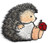 ANIMALS HEDGEHOG wLADYBUG - Iron On Embroidered Applique Patch -Cute Critters
