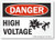 SmartSign - U1-1036-ND-5x3_5 Adhesive Vinyl Label Legend Danger High Voltage with Graphic 3_5 high x 5 wide BlackRed on White