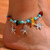 Awanka Boho Ankle Bracelet Turquoise Ankle Chain Bead Beach Anklet Star Ankle Jewelry for Women and Girls