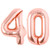 Rose Gold Big Number 40 Birthday Party Balloons 40 Inch Foil Mylar Large Numbers Balloon for 40th Anniversary Celebration Decoration