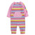 Crayola Childrens Apparel Baby Long Sleeve Coverall Bodysuit Pink PetalStripe 9M