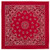 100 Cotton Western Paisley Bandanas 22 inch x 22 inch Made in USA - Red Single Piece 22x22 - Use For Handkerchief Headband Cowboy Party Wristband Head Scarf - Double Sided Print