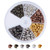 Pandahall 1Box210pcs 6 Colors 5mm Iron Half Round Open Crimp Beads Covers Knot Covers Beads End Tips for Jewelry Makings Antique Bronze   Red Copper   Black   Silver   Golden   Platinum