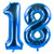 Blue 18 Foil Mylar Number Balloons for 18th Birthday Party Decoration Supplies18th Anniversary40 Inch_