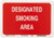 Brady 25108 10 Width x 7 Height B-401 Plastic Black and Red on White No Smoking Sign Legend Designated Smoking Area