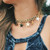 Jovono Star Tassels Choker Necklaces Fashion Necklace Chain Jewelry for Women and Girls Gold