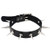 FM FM42 Black Simulated Leather PU Silver-tone Spikes Rivets Punk Rock Gothic Choker Collar Necklace PN1413